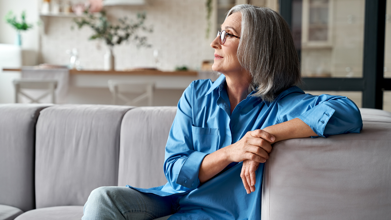 Older Adult Sitting on Couch